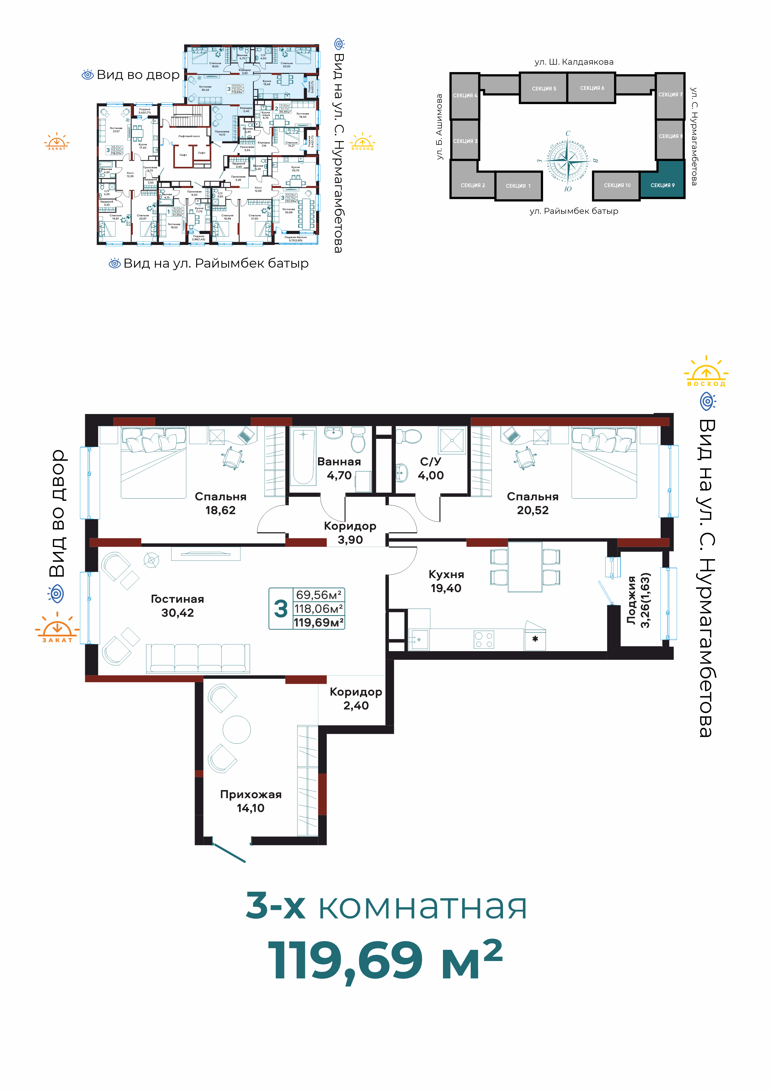 3-комнатная