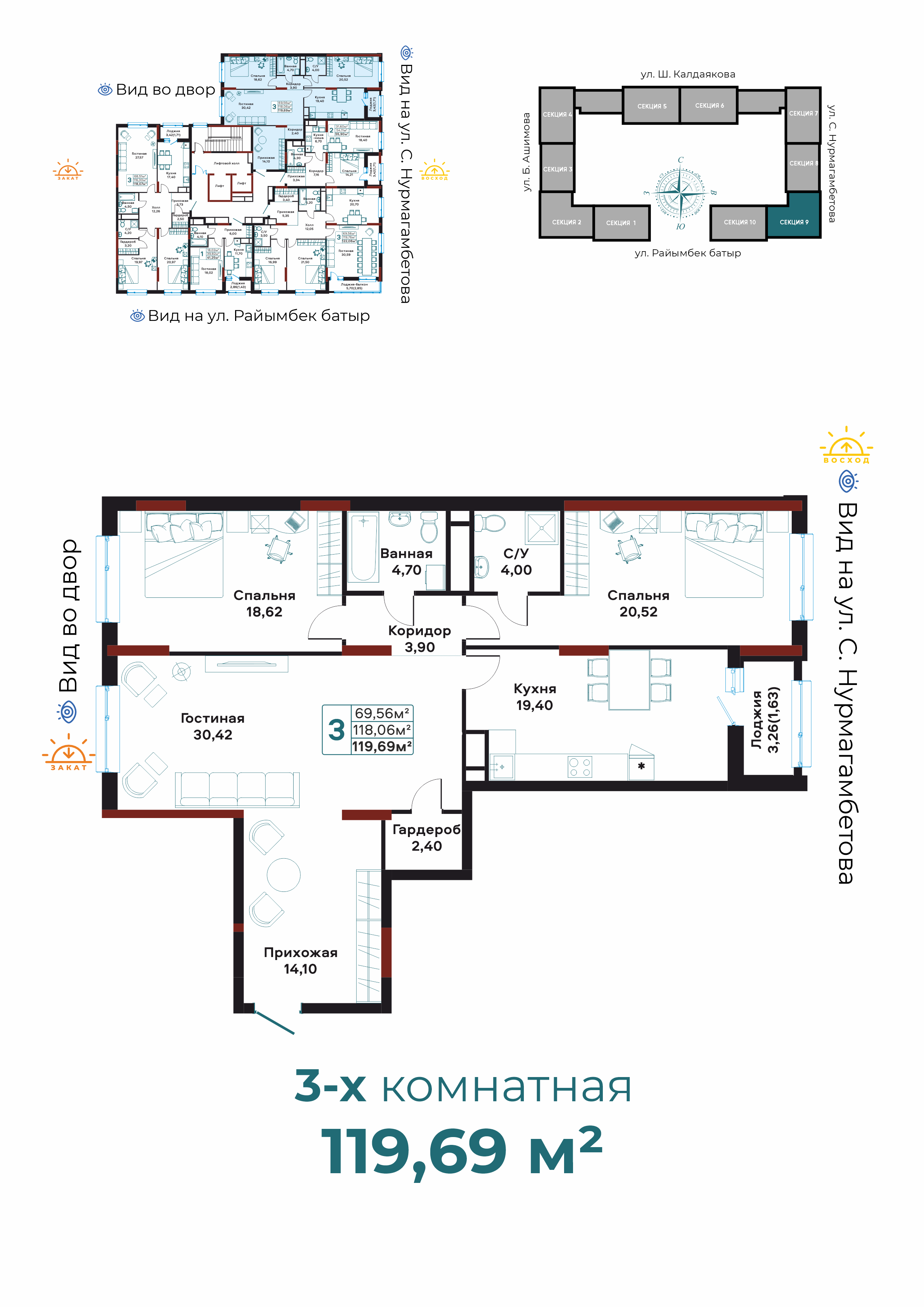 3-комнатная