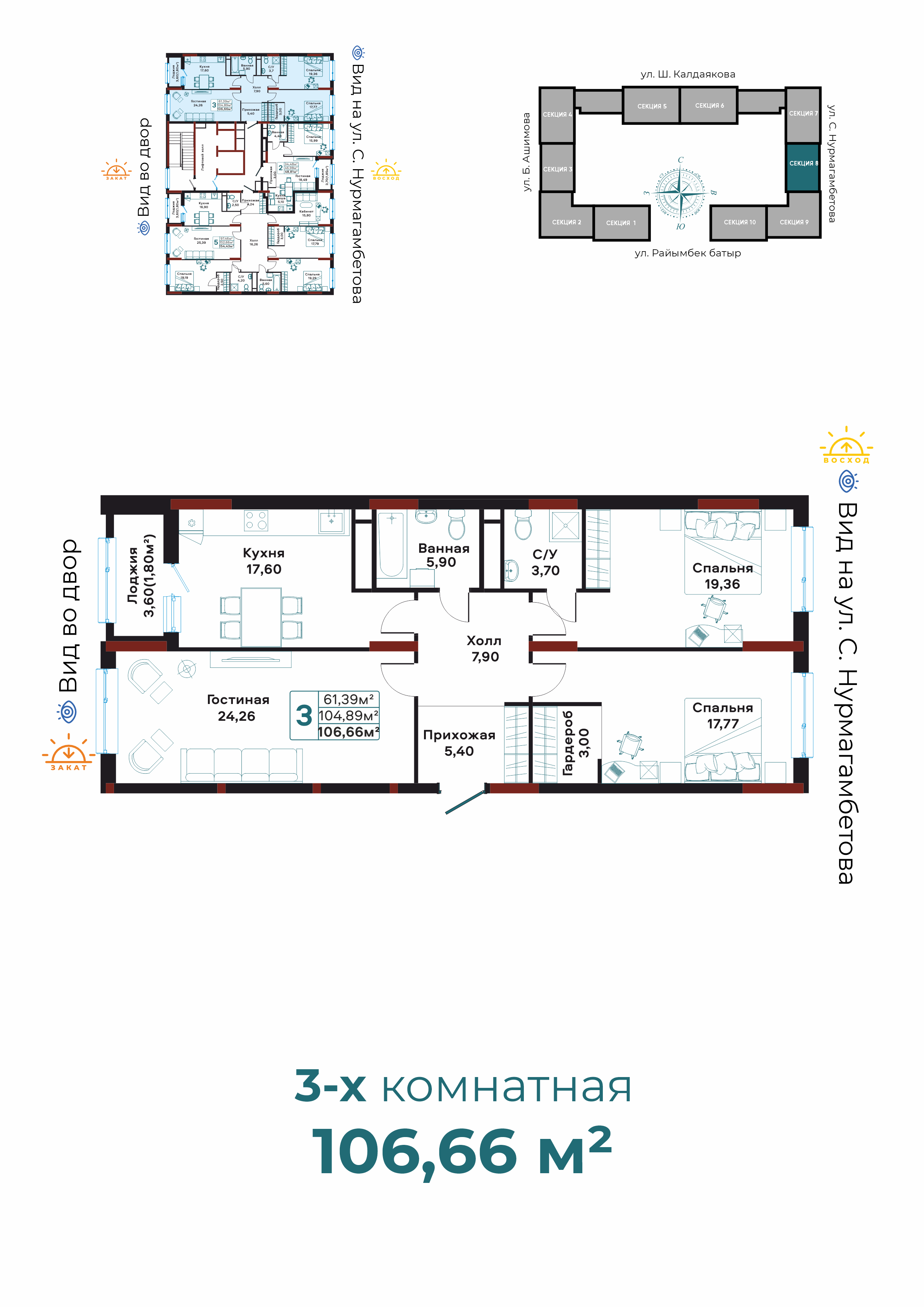 3-комнатная